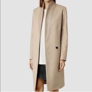 NWT All Saints Inez Wool Leather Coat Sz 8